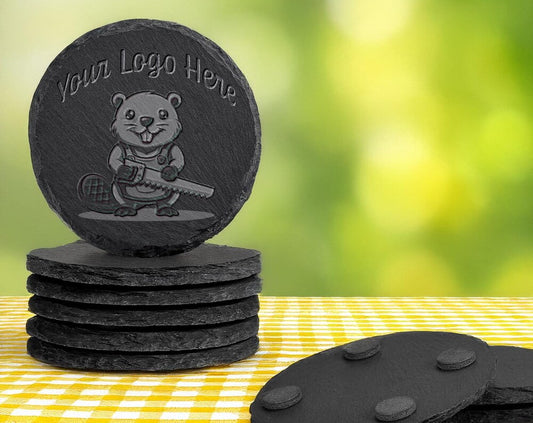 Custom Precision Engraved Coasters | Round & Square Slate Coasters